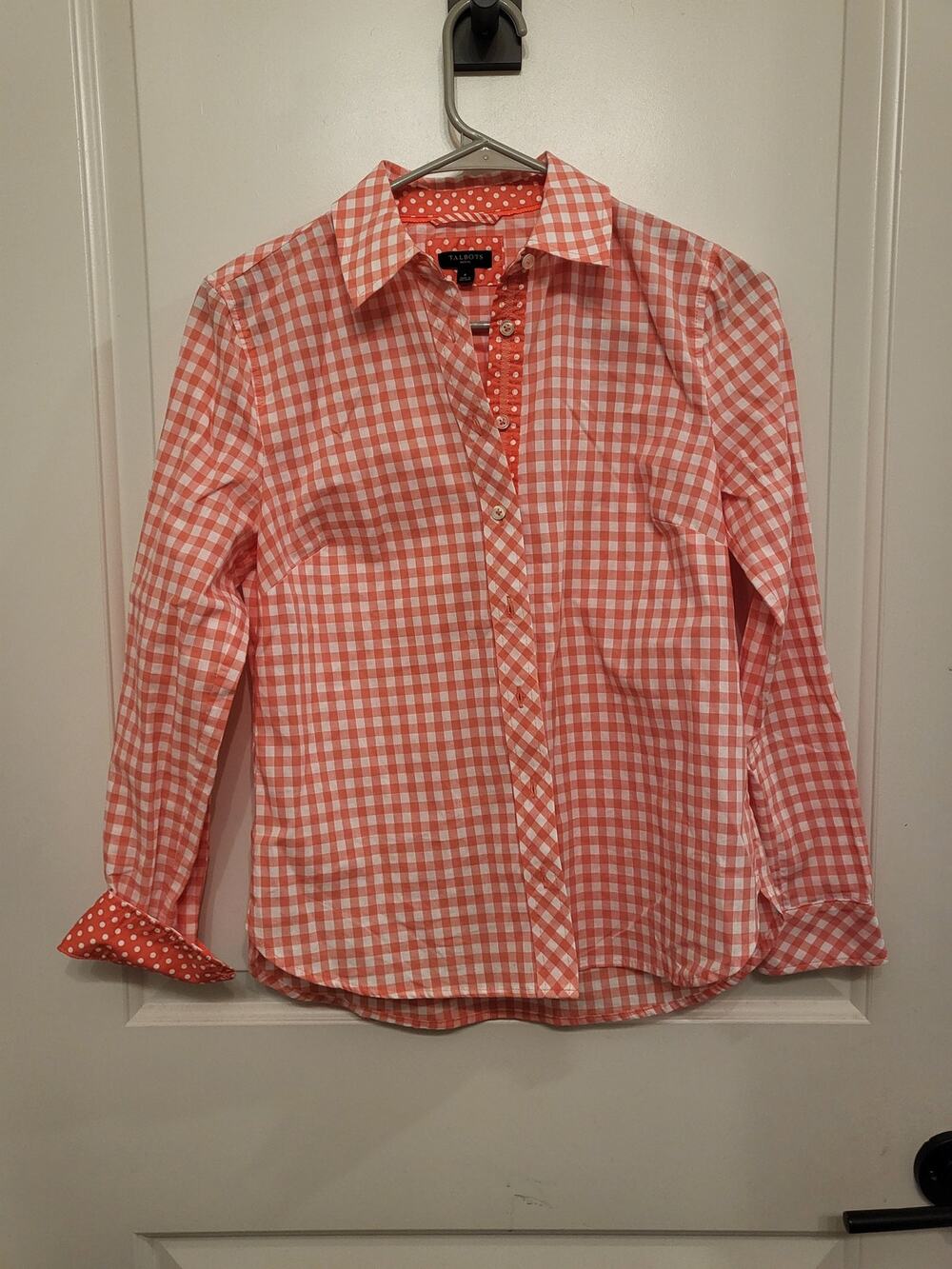 Talbots P Orange White Button-up P